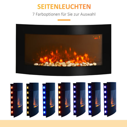 Modern wall electric fireplace - 89.2 x 13.5 x 48cm