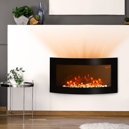 Modern wall electric fireplace - 89.2 x 13.5 x 48cm