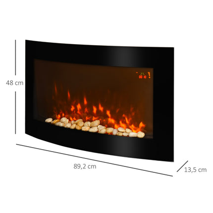 Modern wall electric fireplace - 89.2 x 13.5 x 48cm