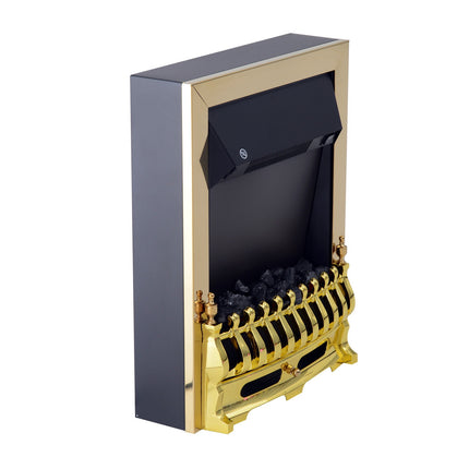 Freestanding Electric Stove, 1000/2000W, Gold, Flame effect