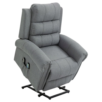 Electric lift chair, Massage & Heating, Remote control, Gray linen