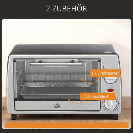 Electric oven 10L with adjustable temperature, timer & grill