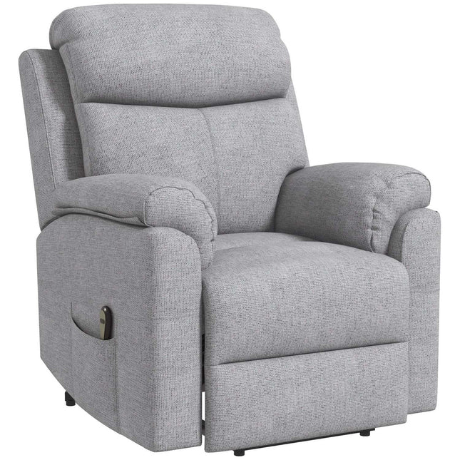 Elektrische relaxfauteuil, relaxfauteuil met sta-op-functie, relaxfauteuil met slaapfunctie, linnenlook, 83 x 89 x 102 cm, grijs