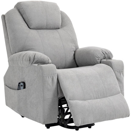 Electric recliner with heating and massage, light grey