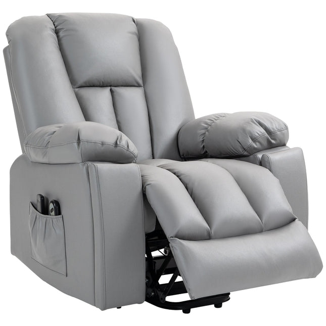 Electric recliner with massage and standing assistance