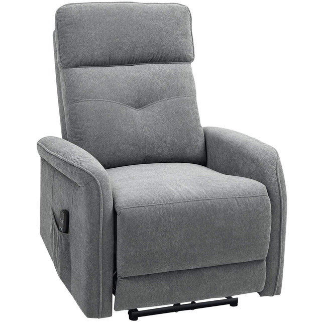 Elektrische relaxstoel, massagestoel, tv-stoel met ligfunctie, verwarming, USB, vibratie, voetengedeelte, zijpocket tv-stoel met afstandsbediening, pocketvering voor woonkamer, donkergrijs | Aosoom