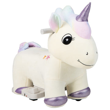 Electric ride-on toy in animal shape plush car toy car for children aged 3 and over beige
