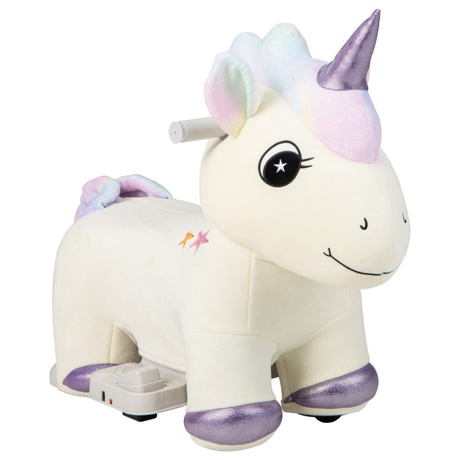 Electric ride-on toy in animal shape plush car toy car for children aged 3 and over beige