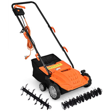 Electric scarifier lawn aerator 1500W 2-in-1 scarifier and aerator 104.5 x 51 x 103 cm orange