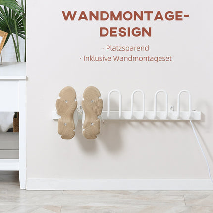 Electric shoe dryer, 60W, heats 3 pairs, wall mountable