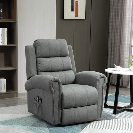 Electric lift chair, Massage & Heating, Remote control, Gray linen