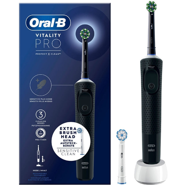 Electric toothbrush Vitality Pro Black Extra Refill
