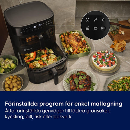Electrolux 800 Dual Air Fryer, Stacked Baskets 4 L + 7.6 L, Sync Finish