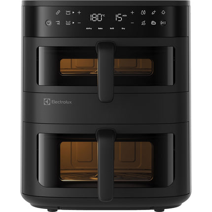 Electrolux 800 Dual Air Fryer, Stacked Baskets 4 L + 7.6 L, Sync Finish