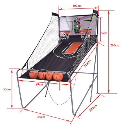 Electronic Basketball Arcade Game, Double Hoop, LED Scoreboard