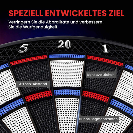 Electronic Dartboard, 1-8 Players, LCD Display, 6 Dart Sets