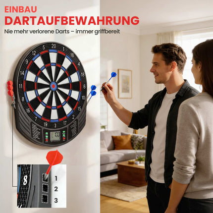 Electronic Dartboard, 1-8 Players, LCD Display, 6 Dart Sets