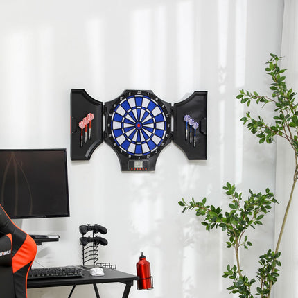 Electronic dart board with 12 darts, LCD screen, 8 players