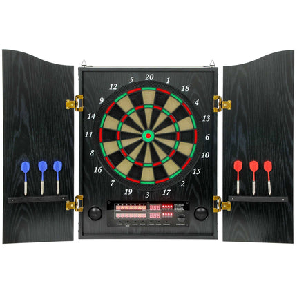 Electronic Dartboard with Cabinet, 25 Games, LED Display