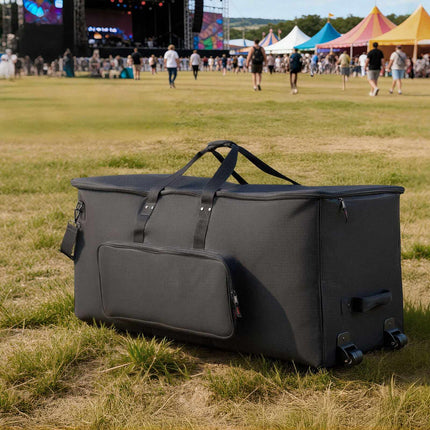 Electronic Drum Kit Bag, Padded 600D Rolling Case, Black