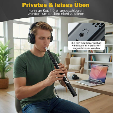 Electronic Wind Instrument, 13 Tones, 2 Fingerings, Black