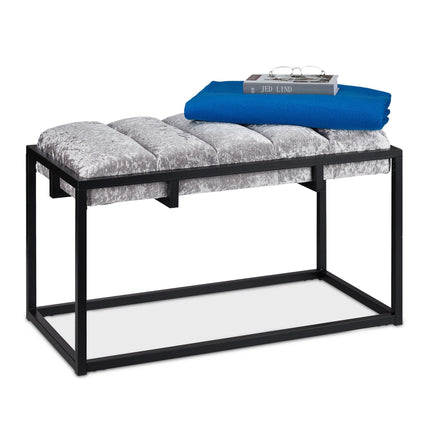 Elegant bench with velvet upholstery