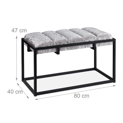 Elegant bench with velvet upholstery