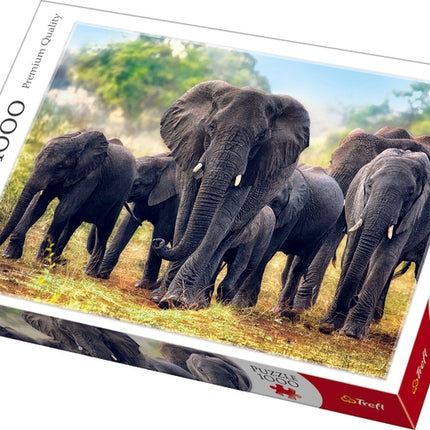 Elephant-Themed 1000-Piece Jigsaw Puzzle for Adults