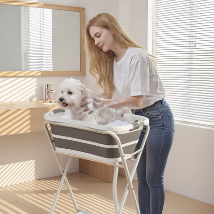 Elevated Collapsible Dog Bathtub with Drain Hose