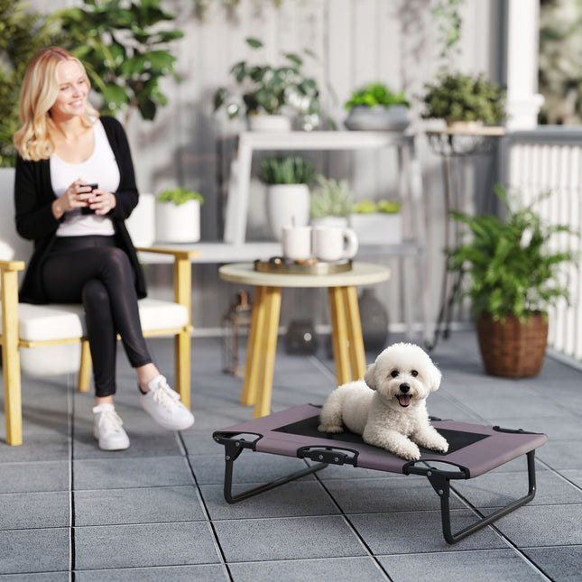 Elevated folding dog bed - Breathable mesh, 75x51x18 cm