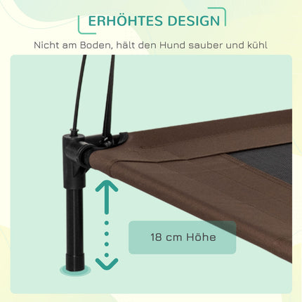 Outdoor elevated dog bed, ventilating canopy, 92x76x90 Cm