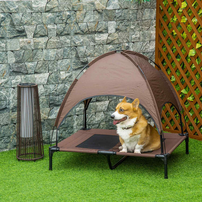 Outdoor elevated dog bed, ventilating canopy, 92x76x90 Cm