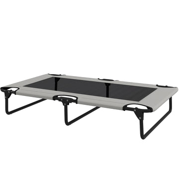 Elevated Dog Bed with Breathable Mesh, Large, Light Gray