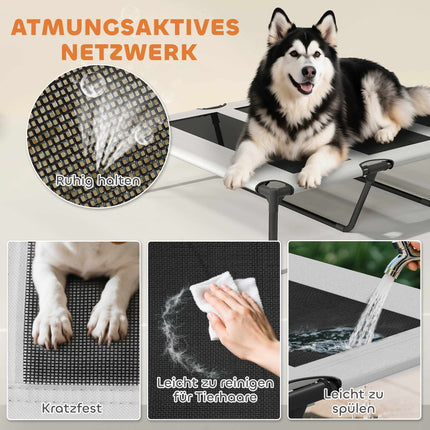 Elevated Dog Bed with Canopy, Breathable Mesh, Portable