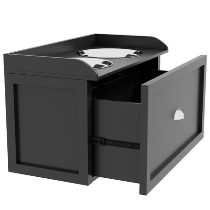 Elevated Dog Bowl Stand with Storage Drawer, Stainless Steel