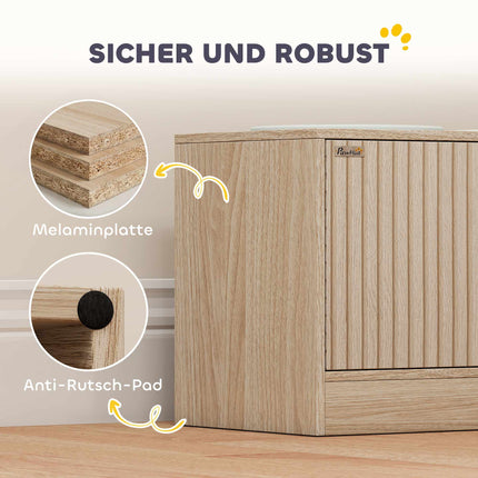 Elevated Dog Feeding Station with 2 Stainless Steel Bowls, Storage Cabinet