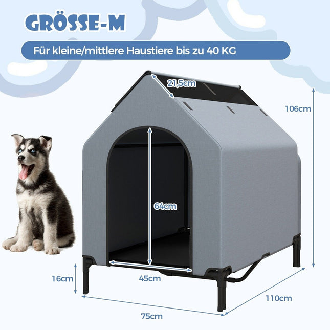 Elevated Dog House & Bed, Breathable Mesh, 75x110x106 cm