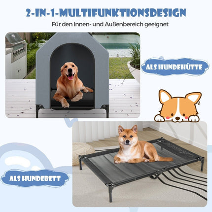 Elevated Dog House & Bed, Breathable Mesh, 75x110x106 cm