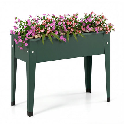 Elevated Metal Raised Garden Bed with Legs – Green