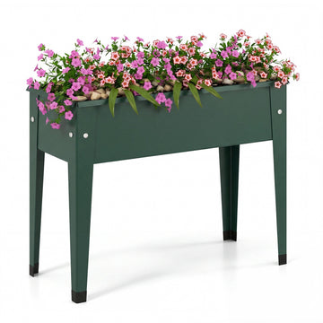 Elevated Metal Raised Garden Bed with Legs – Green