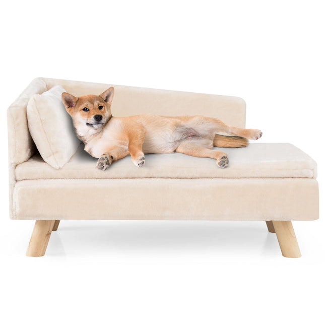 Elevated Pet Sofa for Small & Medium Dogs, Cats, White