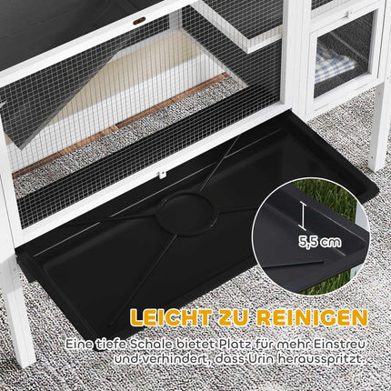 Elevated Small Pet Hutch for Rabbits & Hamsters, Wood & Metal
