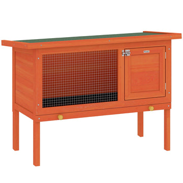 Verhoogd houten konijnenhok met uitschuifbare lade, 90x45x65 cm