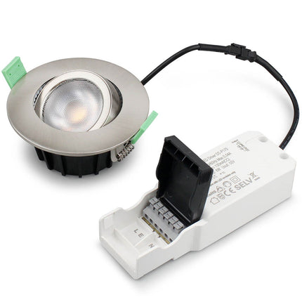 Ellen Recessed downlight Dim-to-Warm 520lm IP65 1-pack Brushed steel
