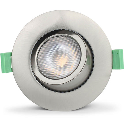 Ellen Recessed downlight Dim-to-Warm 520lm IP65 3-pack Brushed steel
