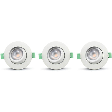 Ellen Recessed downlight Dim-to-Warm 520lm IP65 3-pack White