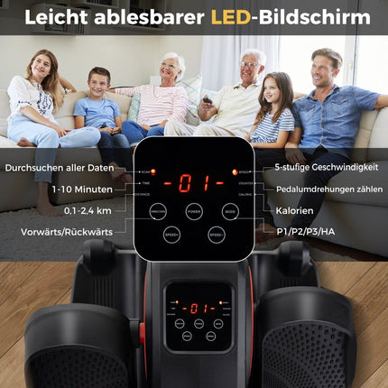 Elliptical Trainer Under Desk with Display Monitor & Remote Control Electric Pedal Trainer