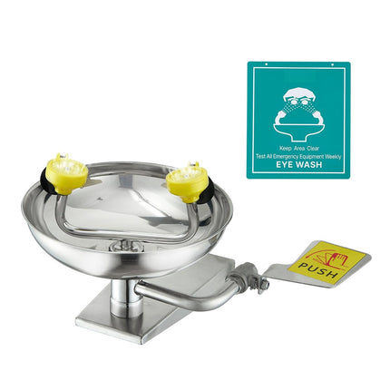 Emergency Eyewash Station – Wall-Mounted Stainless Steel