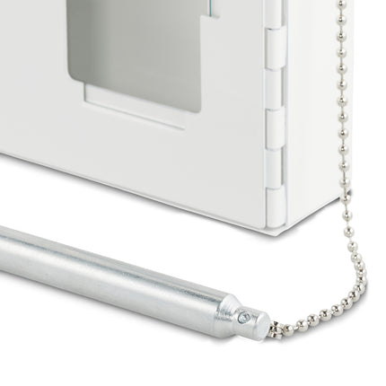 Emergency Key Box with Hammer – White, Wall-Mounted