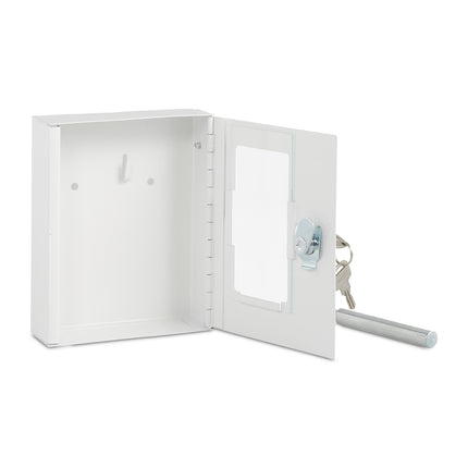 Emergency Key Box with Hammer – White, Wall-Mounted